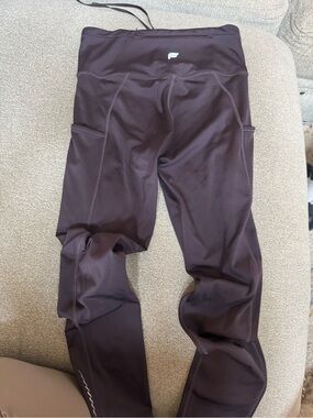 Fabletics Girls' Deep Purple Performance Leggings with Side Pockets